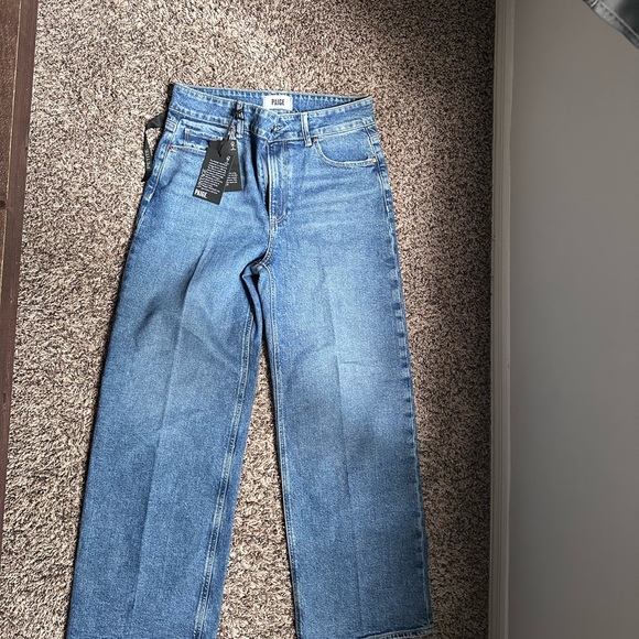 PAIGE Straight Leg Blue Jeans - Picture 1 of 4